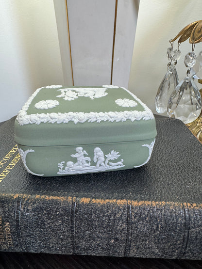 Wedgwood sage green and white square box