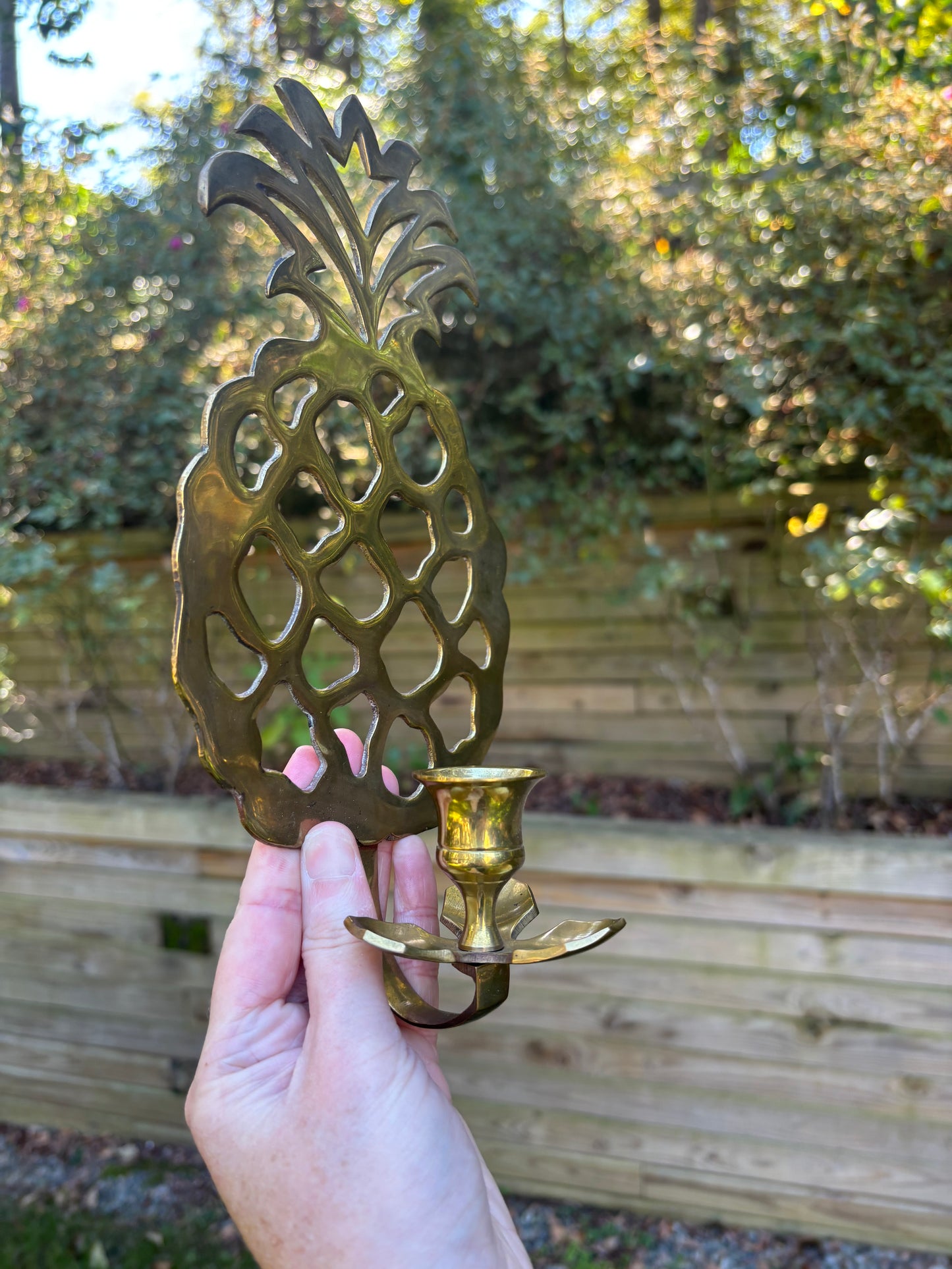 Single brass pineapple sconce!