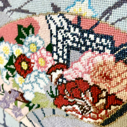 Absolutely stunning massive custom needlepoint vintage art gold custom frame 41 x 29