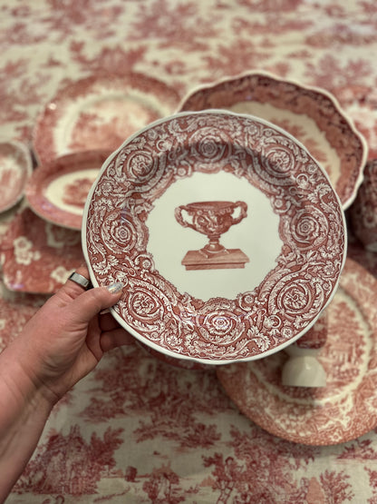 Spode Archive Collection “Victorian Series” Cranberry Red Warwick Vase Dinner Plate | England, 10.25”