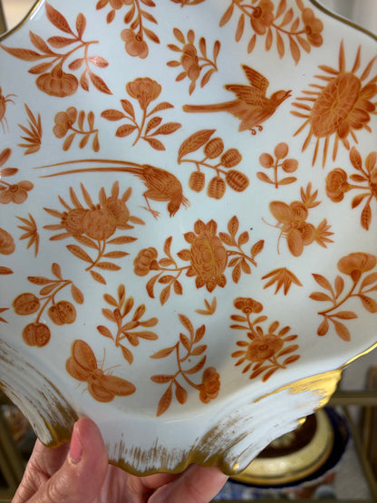 Mottahedeh Sacred bird and butterfly shell dish!