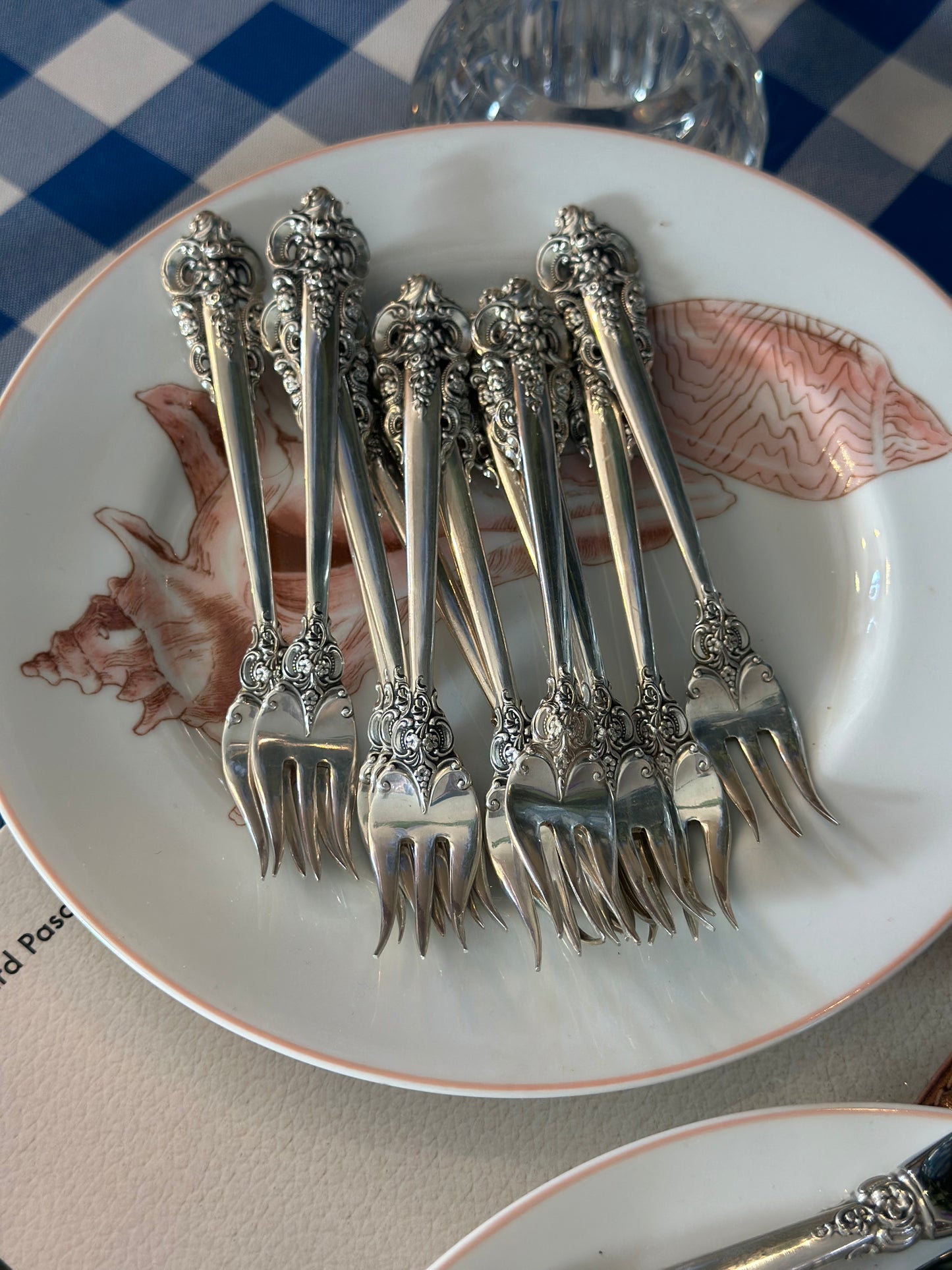 1934 Wallace Sterling, Rose Point Set 12: butter knives, forks, sugar spoons, 36 pcs. total, Wallace Sterling #L001