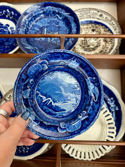 Antique Enoch Wood & Sons Historical Staffordshire Hudson River Plate, c.1820s