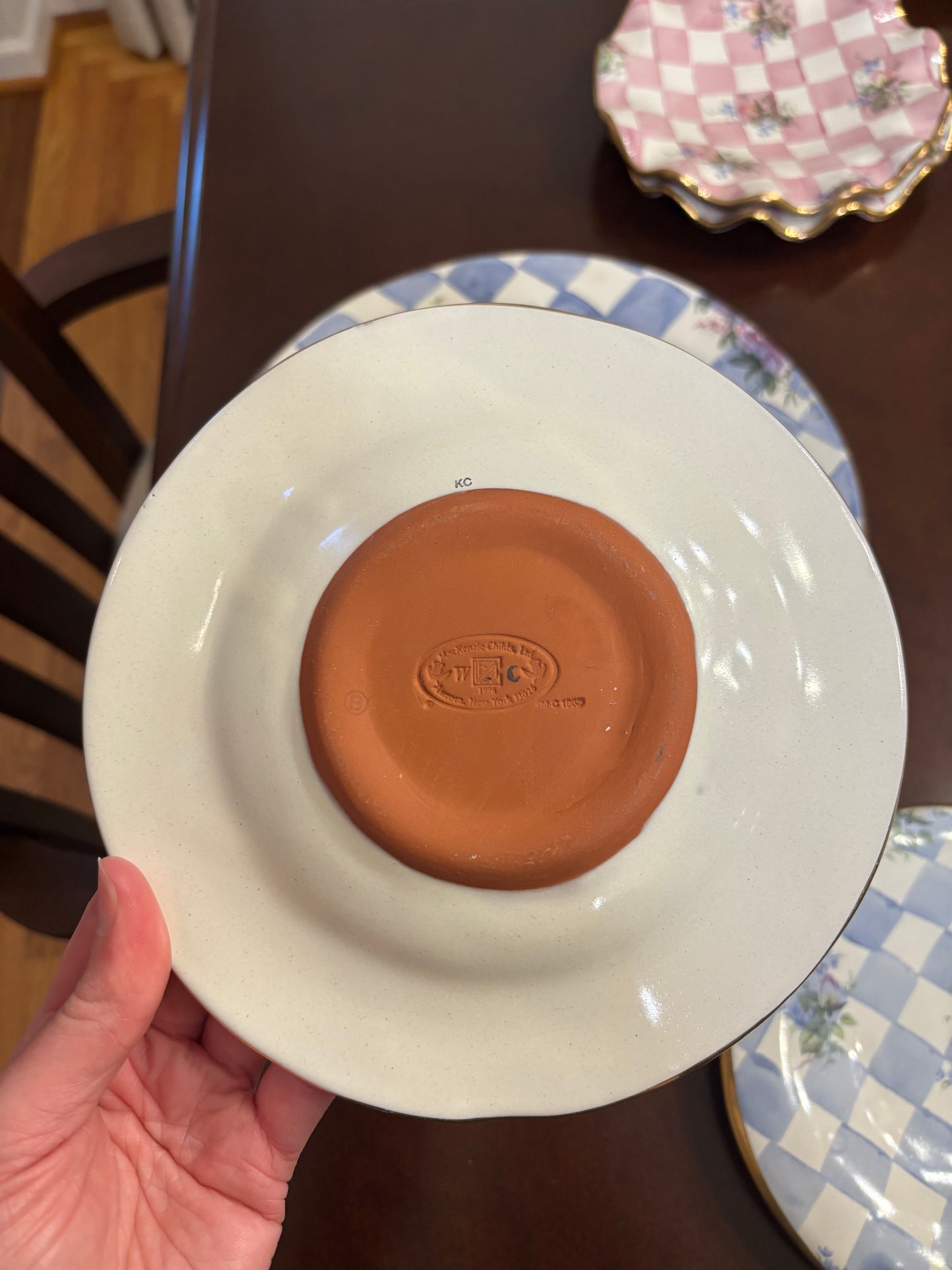 Vintage Mackenzie Childs set of 3 Morning Glory Plates!