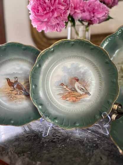 Complete Plate Wall 7 Piece - French Limoges Game Bird Service — Platter & Six Plates