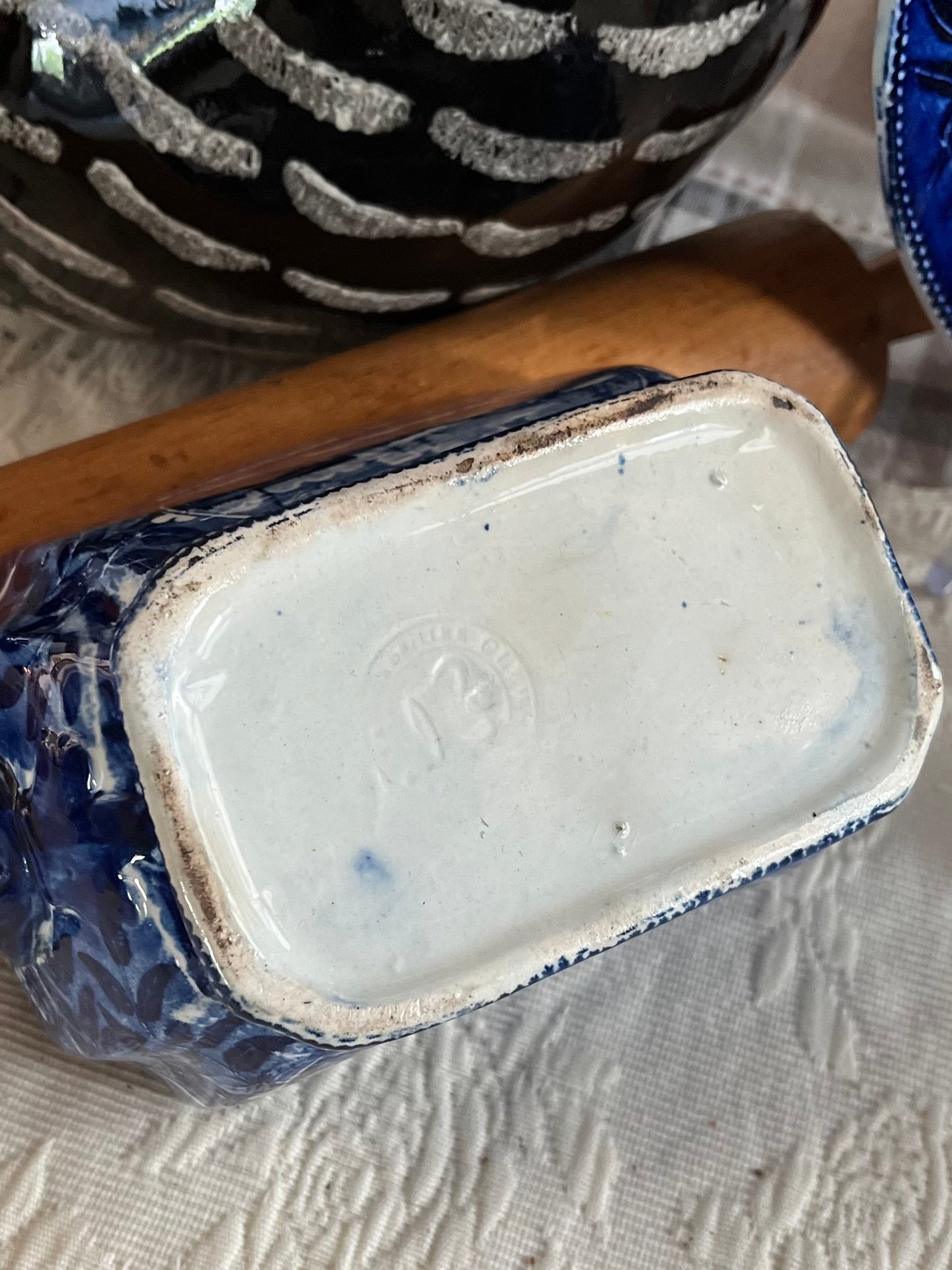 Live 08/04 Rare Historical Blue “Landing of General Lafayette” Covered Sauce Dish | Transfer-Printed Interior | Impressed Clews Warranted Stamp | Circa 1825 - Estate Collection