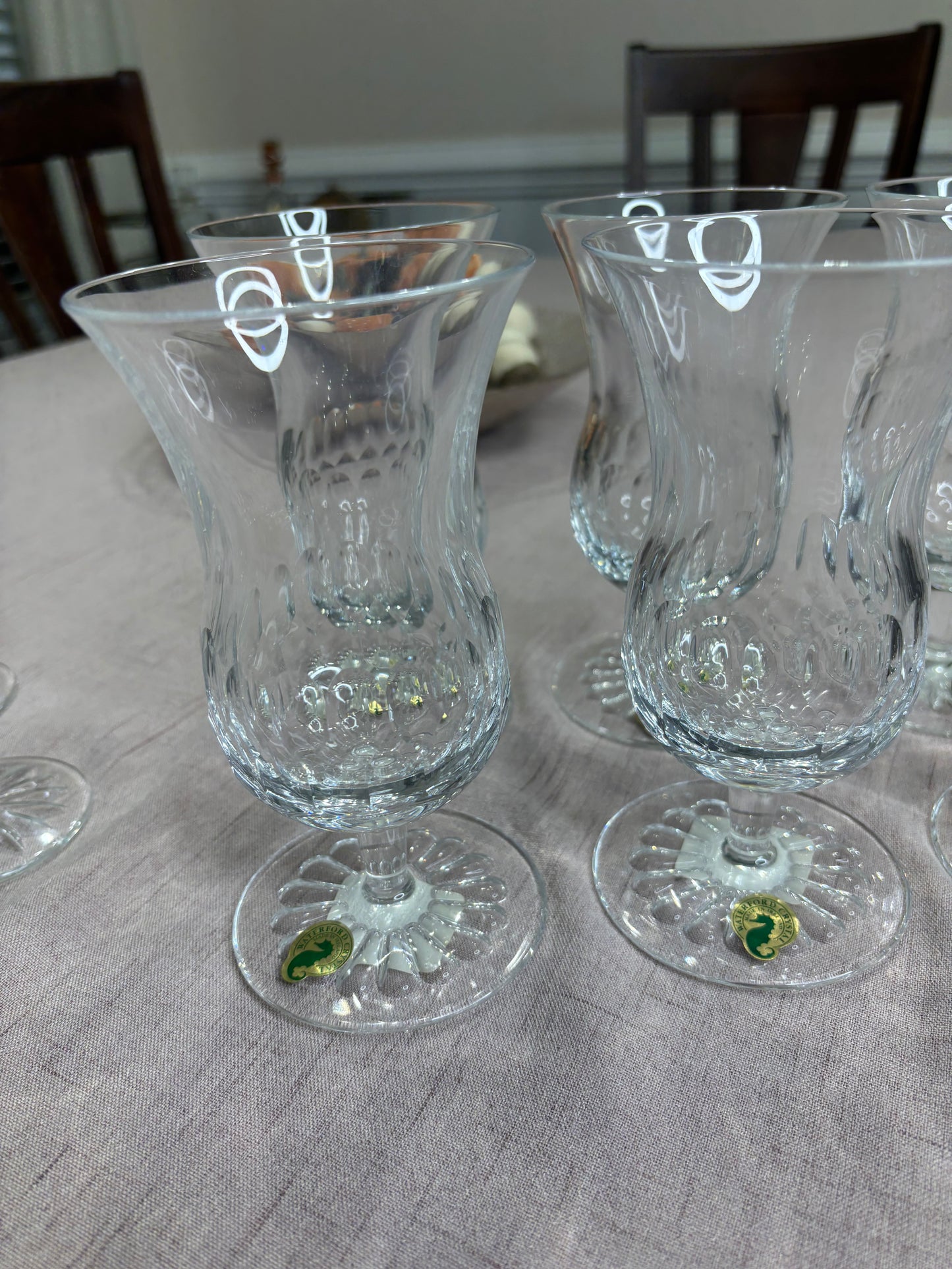 Stunning Waterford Presage Iced Tea/Water Glasses with original stickers! Set of 6!