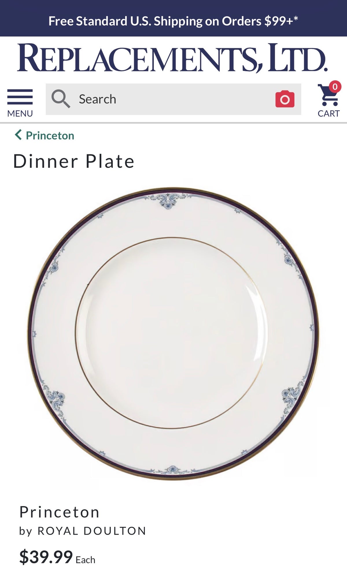 Gorgeous set of 6 vintage designer Royal Doulton England fine bone china (3 sets of 6 / 18 total  available) in "Princeton"