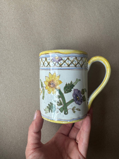 Hand-Painted Portuguese Ceramic Tankard Mug | F.F. Marques Alcobaça