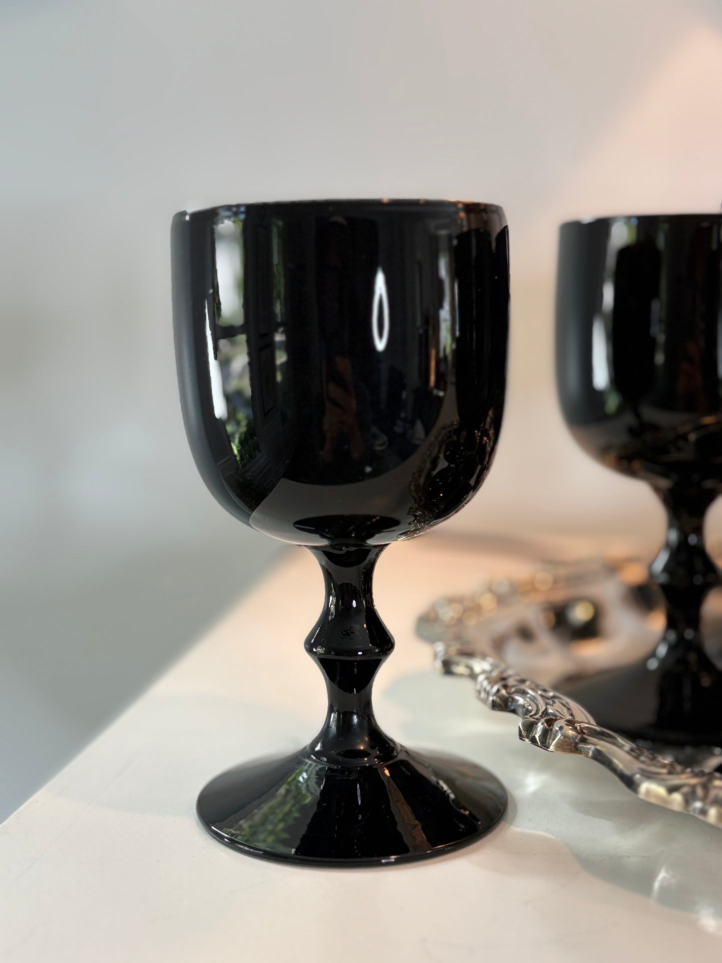 Set (8) Carlo Moretti Black Cased Goblets