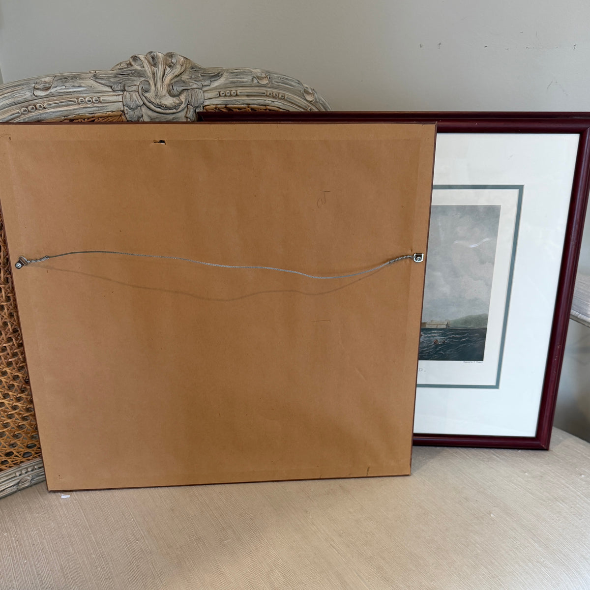 Rare Set of 2 custom antique engraving wall art named "OUTWARD & HOMEWARD BOUND" by S. Walters