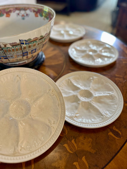 Vintage Gien France White Faience Oyster Plate | Circa 1960s