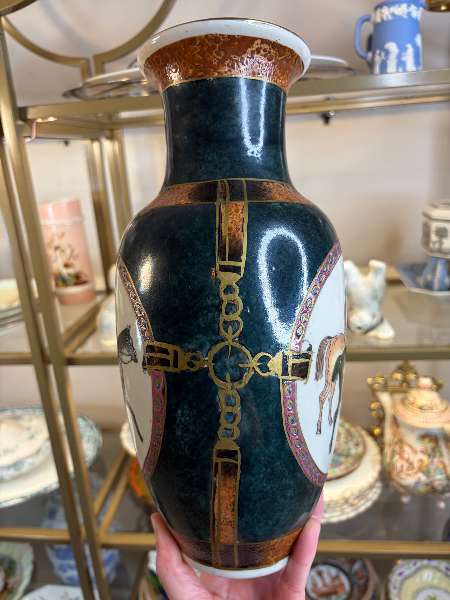 Equestrian style 12 1/4” vase!