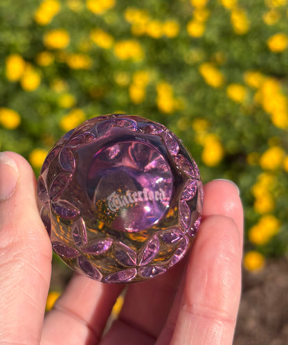 Gorgeous Waterford Crystal Amethyst Egg Paperweight in original box!