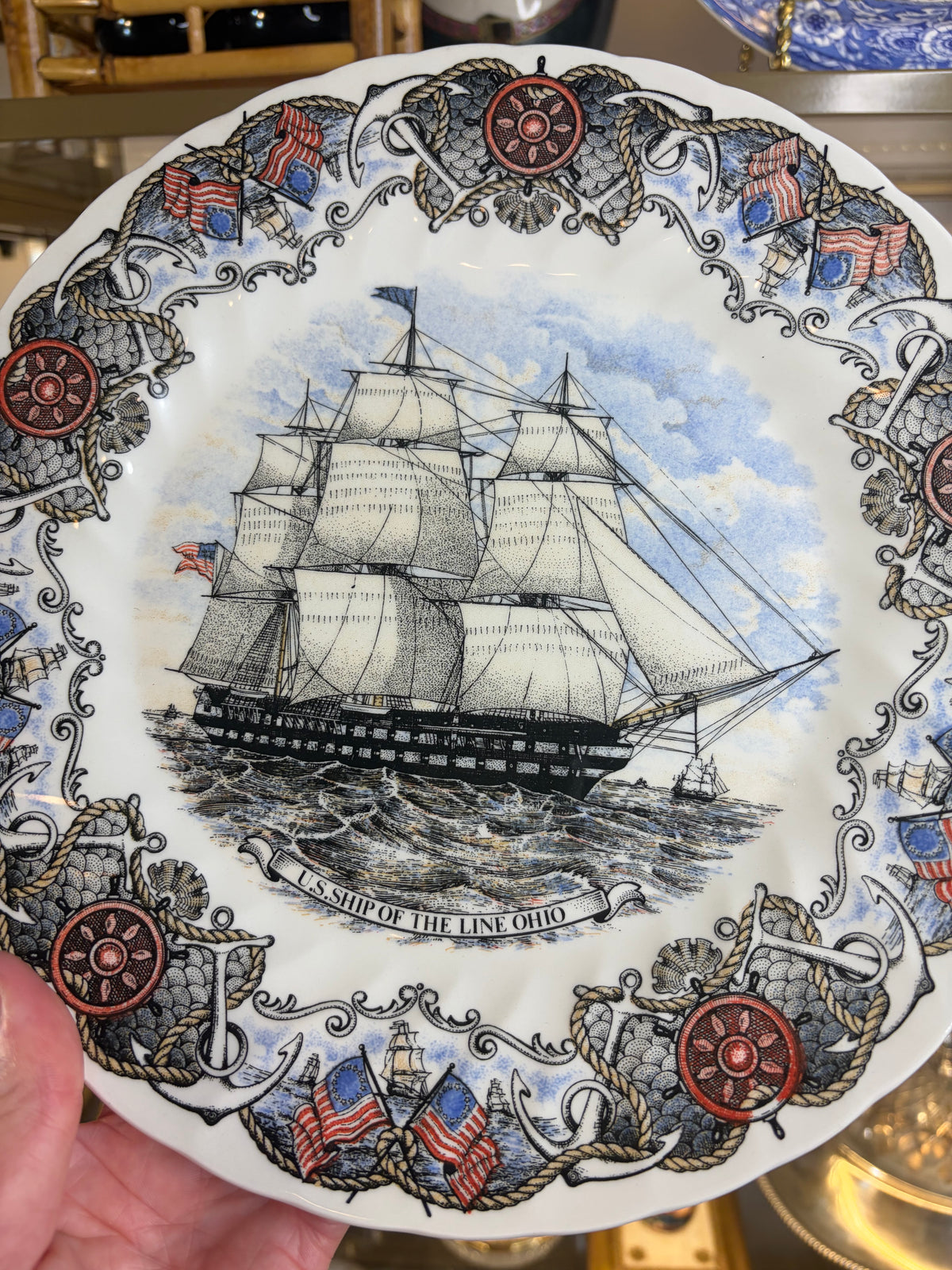 Churchill Currier and Ives Nautical Transferware plate!