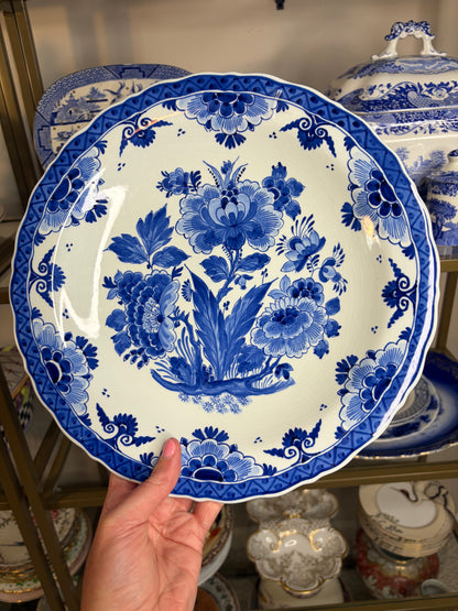 Beautiful Royal Delft floral platter!