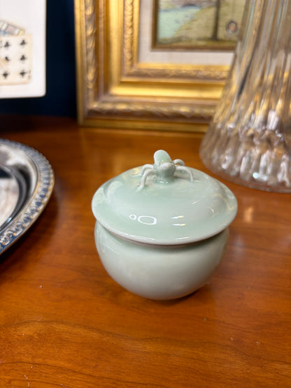 Sweetest celadon mini lidded jar!