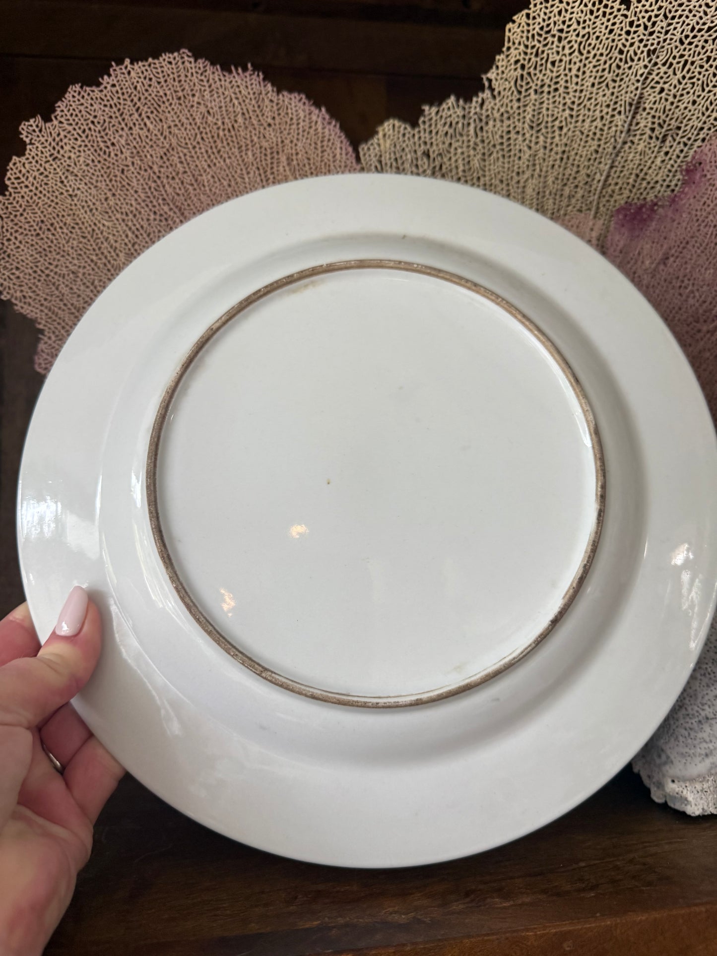 Vintage Hand-Painted Tobacco Leaf 10.5” Plate - Pristine!