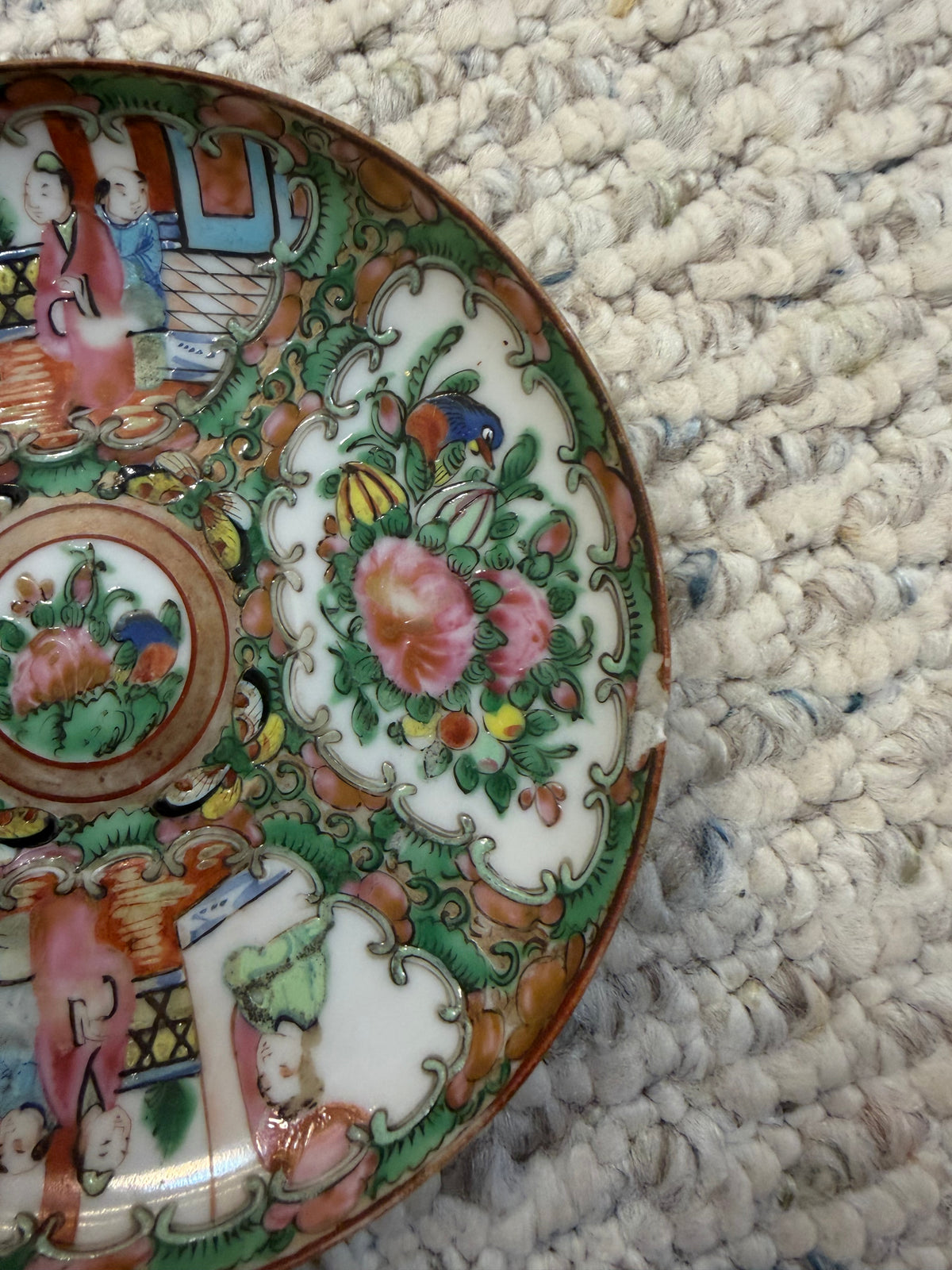 Set of antique Rose Medallion plates! As is!!