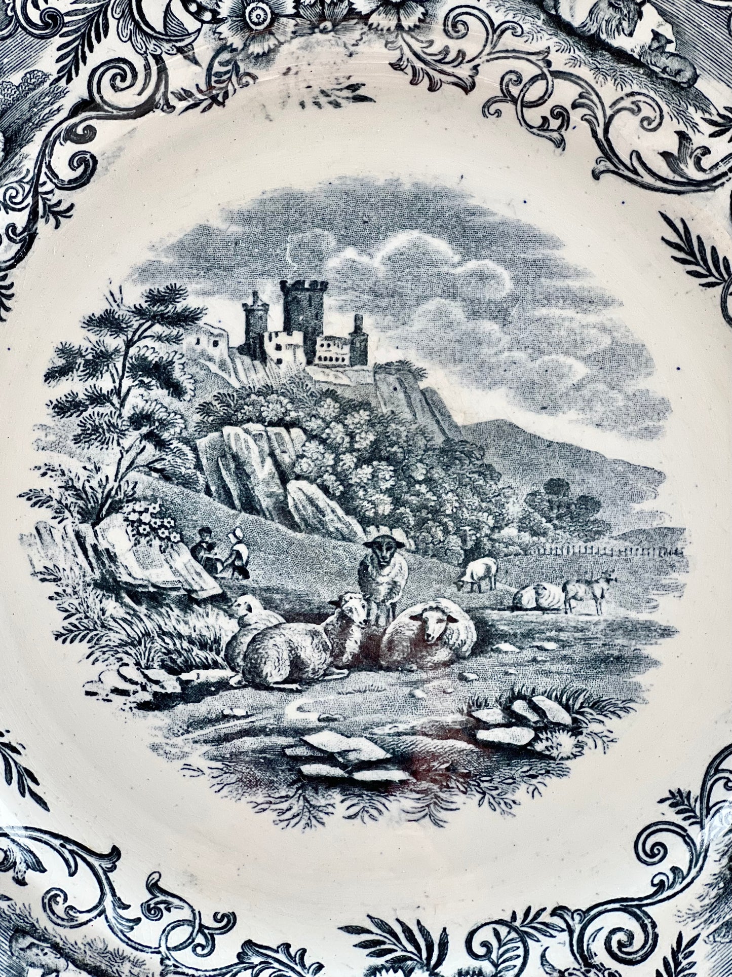 Antique “Pastoral” Transferware Plate by George Jones England