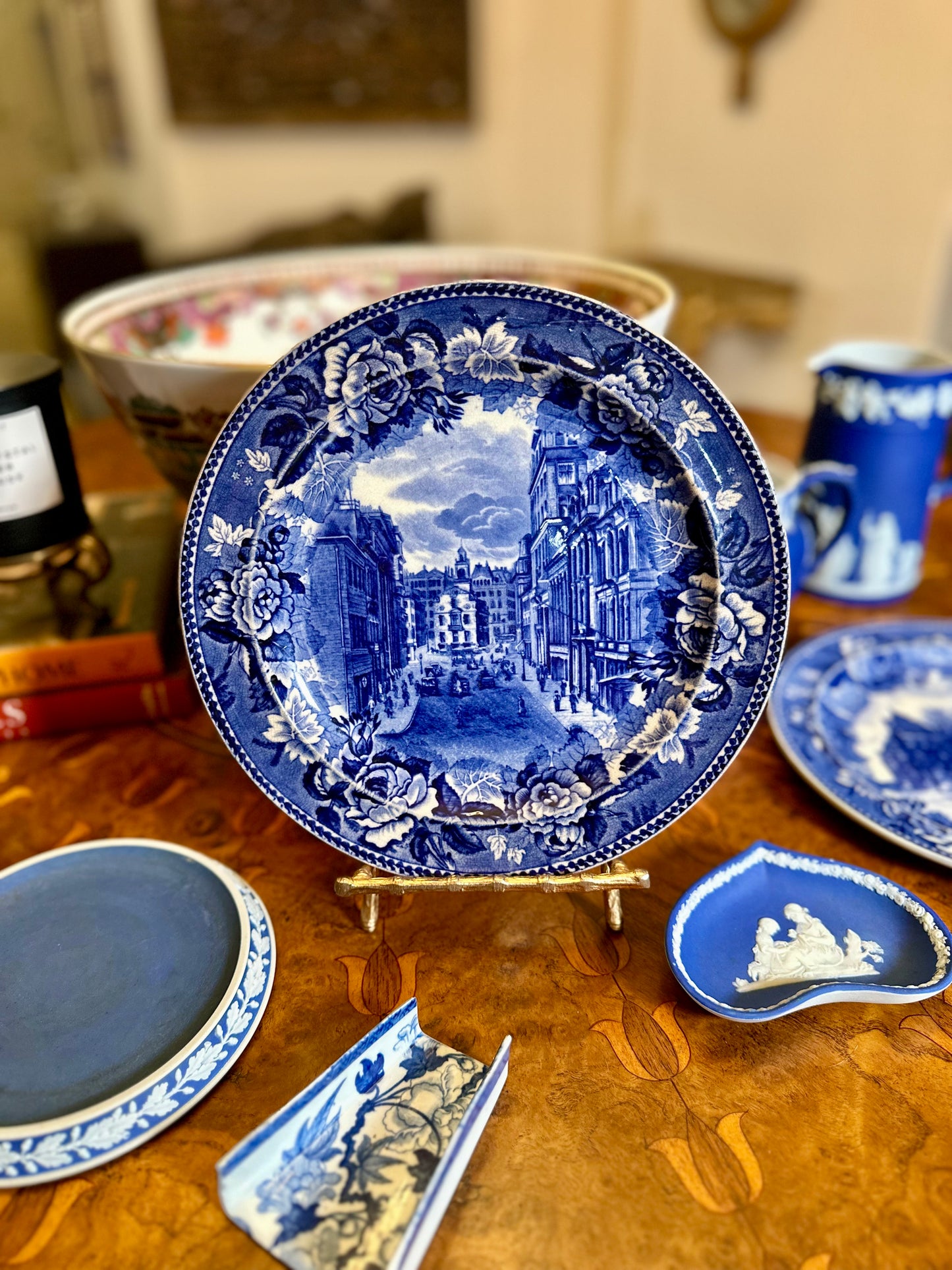 Antique Wedgwood Historical Blue Plates (c. 1899) – Boston & Albany – Sold Individually