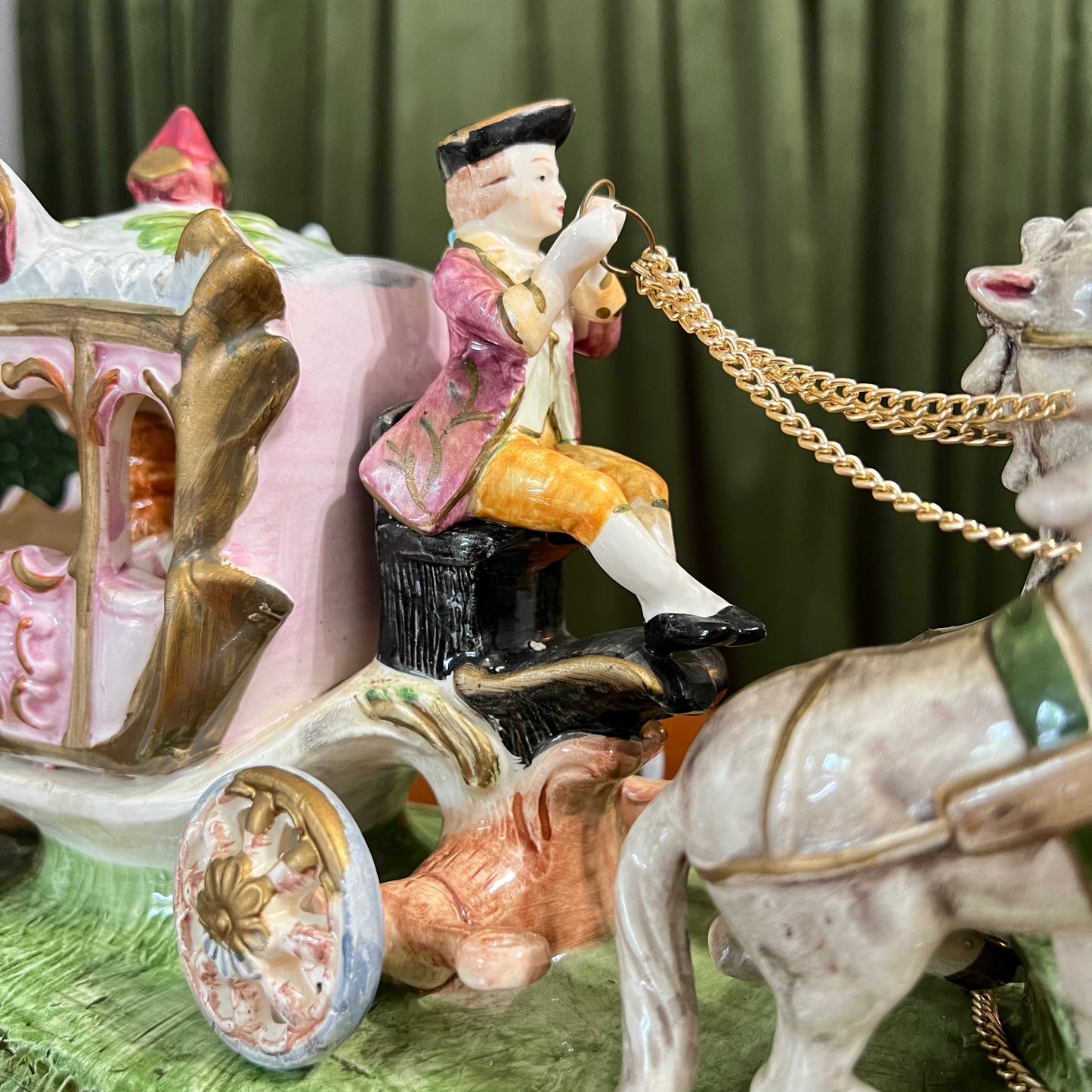 Capodimonte Porcelain Horse Drawn Royal Carriage