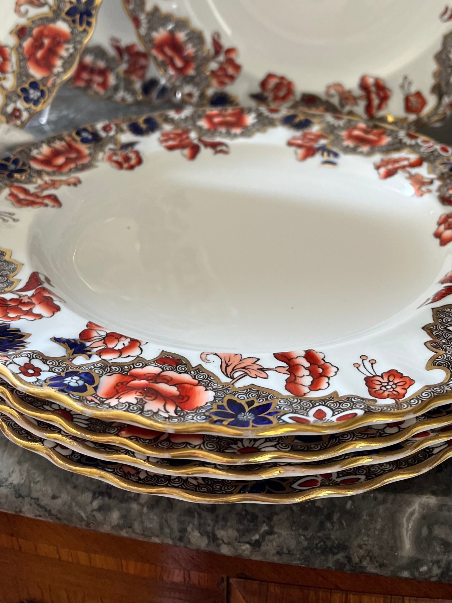RESERVED - AMYLEA- Live 08/11 Elegant Antique Set of 8 Copeland England Dinner Plates - Marked And Date Stamped Circa 1899 Outstanding Condition 10”