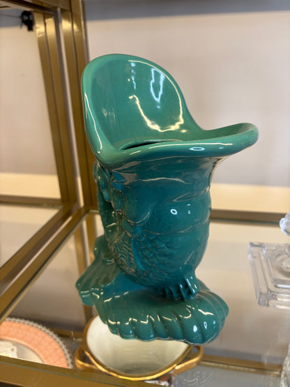Gorgeous emerald green koi fish vase!
