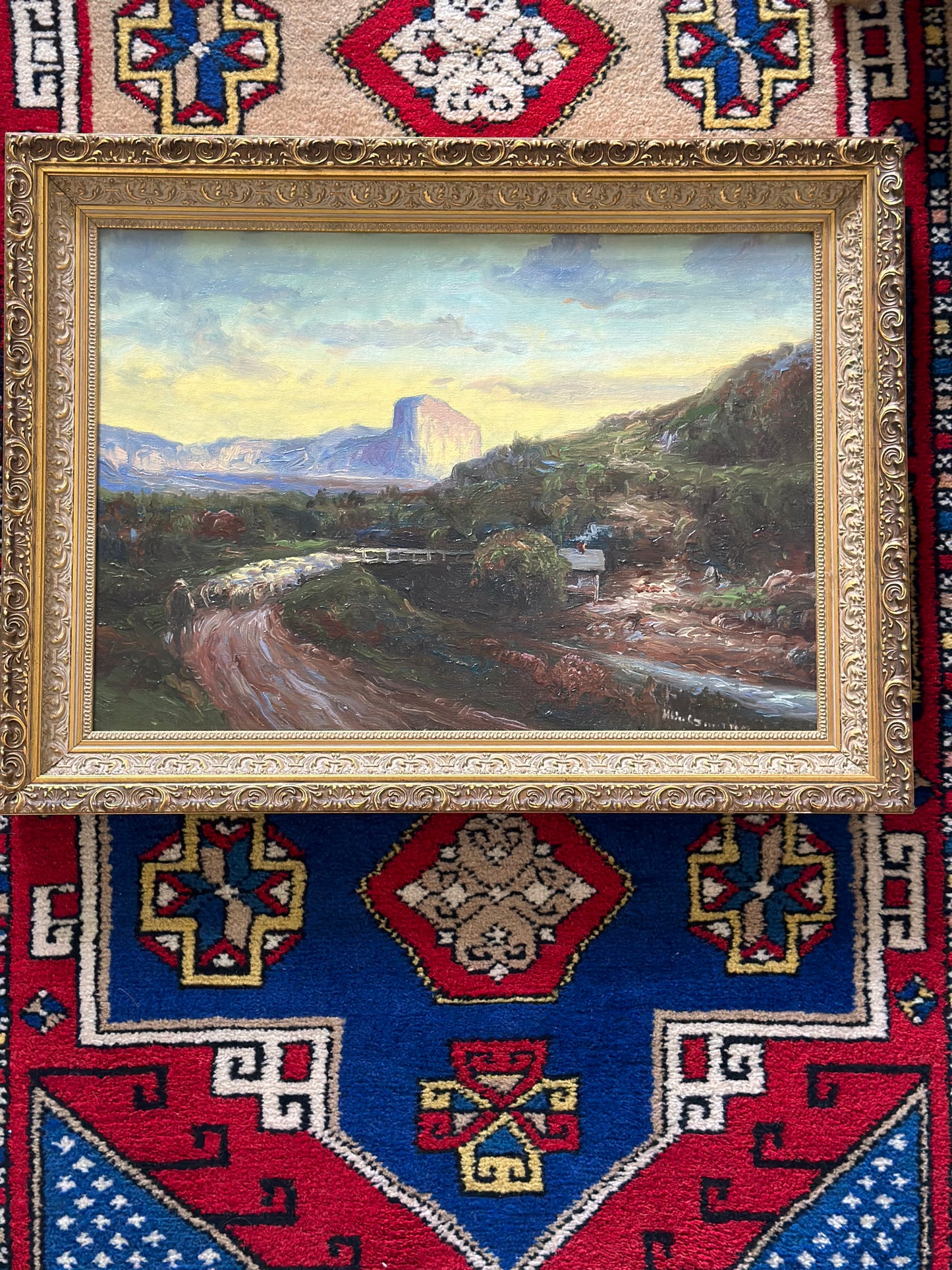 Antique Oil Painting by Henry Hulsmann (1849–1930) Framed Size: 24” x 18”