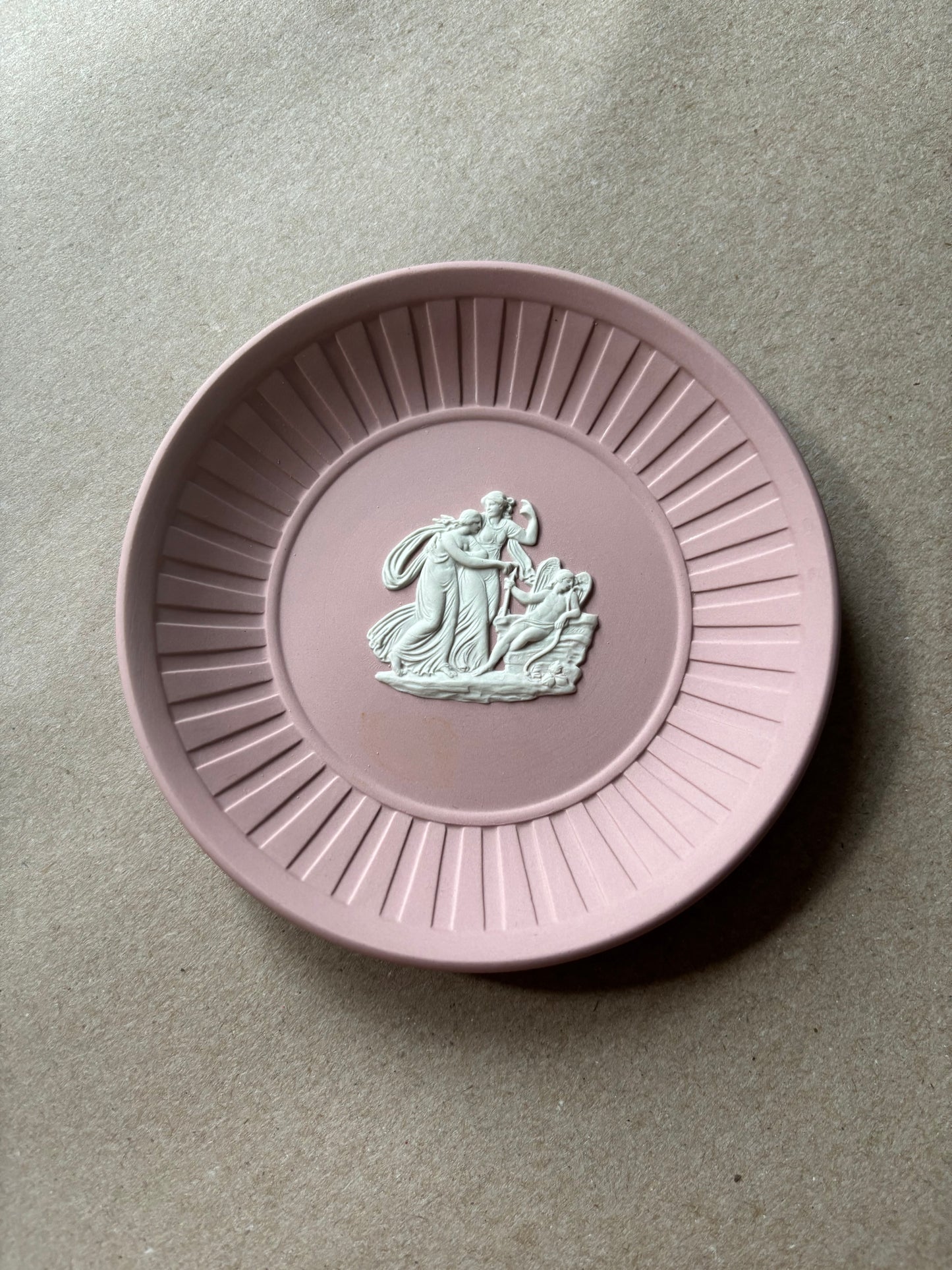 Cream pink Wedgwood 4.5” ornate dish