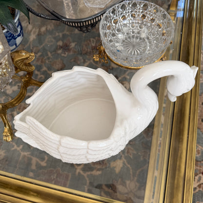 Stunning Swan  centerpiece planter decor made in Portugal 13 x 8 x 7