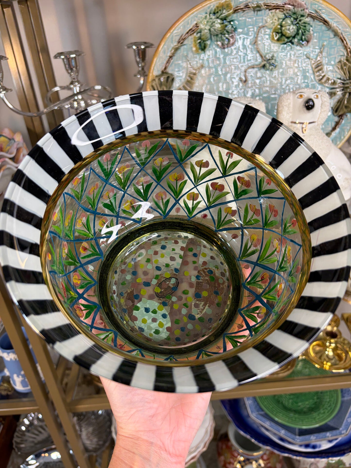 Vintage Mackenzie Childs handpainted vase!
