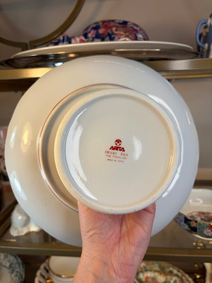 Beautiful Japanese Imari cake stand and matching bowl!