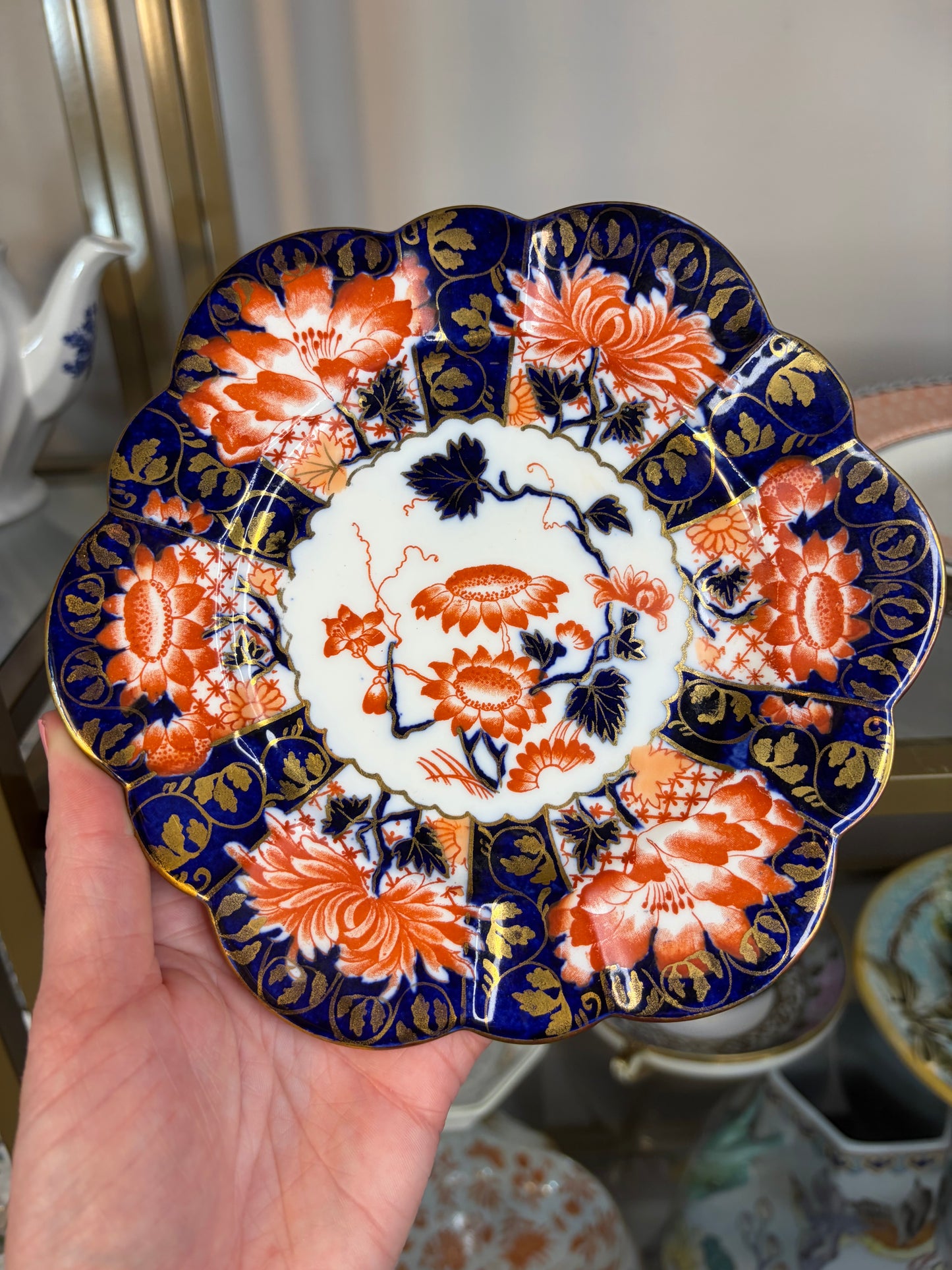 Beautiful antique Wileman The Foley Imari Scalloped plate!