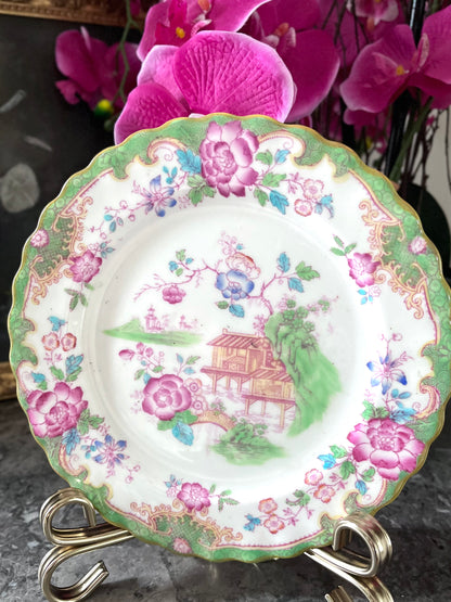 Reserved Live 7/7 Antique Royal Doulton “Temple” Porcelain Cabinet Plate | Wells, Burrage & Co., Boston