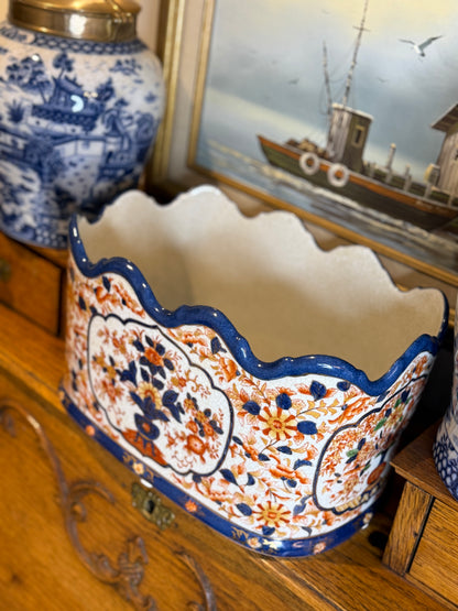 Danny’s Fine Porcelain Imari ScallopedOval Planter: 12” L x 9” W x 8” H