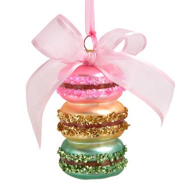 Glass Macarons with Bow Ornament