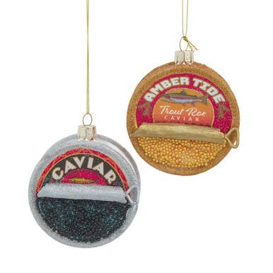 Glass Caviar Ornaments | Black
