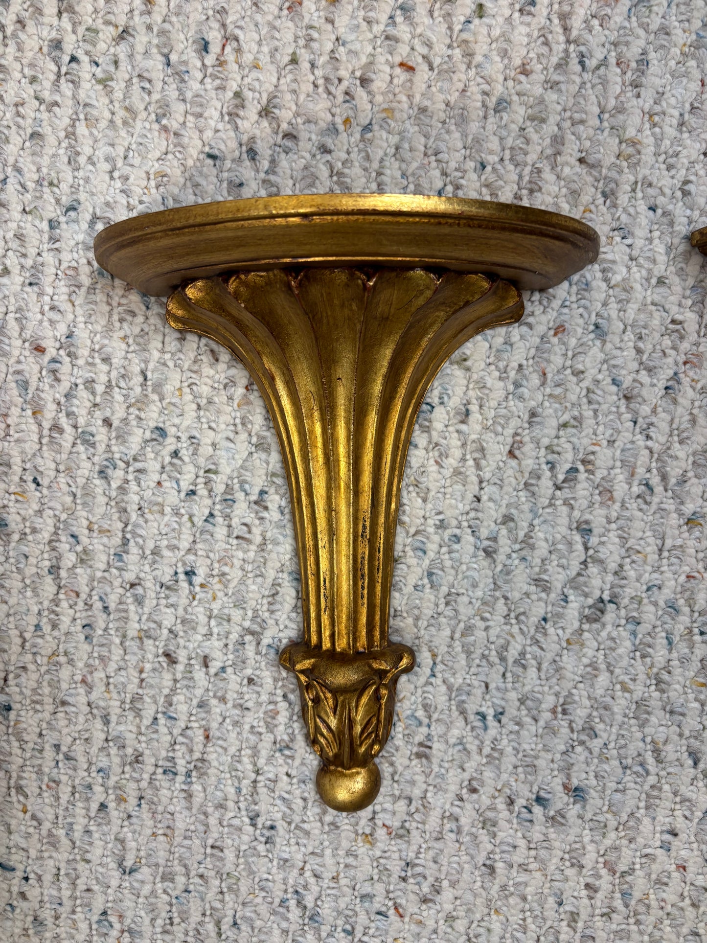 Gorgeous Italian Gilt Sconces Pair!