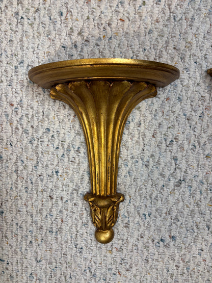 Gorgeous Italian Gilt Sconces Pair!