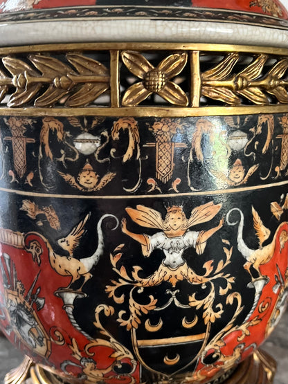 ⚜️Reserved Live 09/08 United Wilson Chinoiserie Lidded Pot With Original Stand