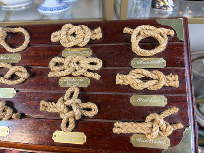 Reserved! Lovely maritime knot board with brass details!