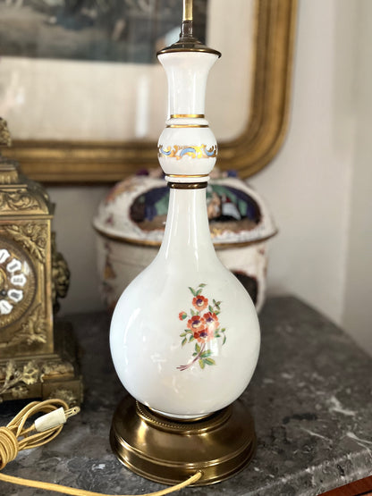 Stunning Pair of Adjustable Height Hand-Painted Porcelain Vase Lamps, Chelsea Bird Inspired - Early 20th Century