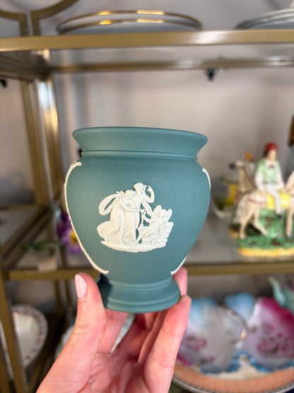 Beautiful teal Wedgwood vase!