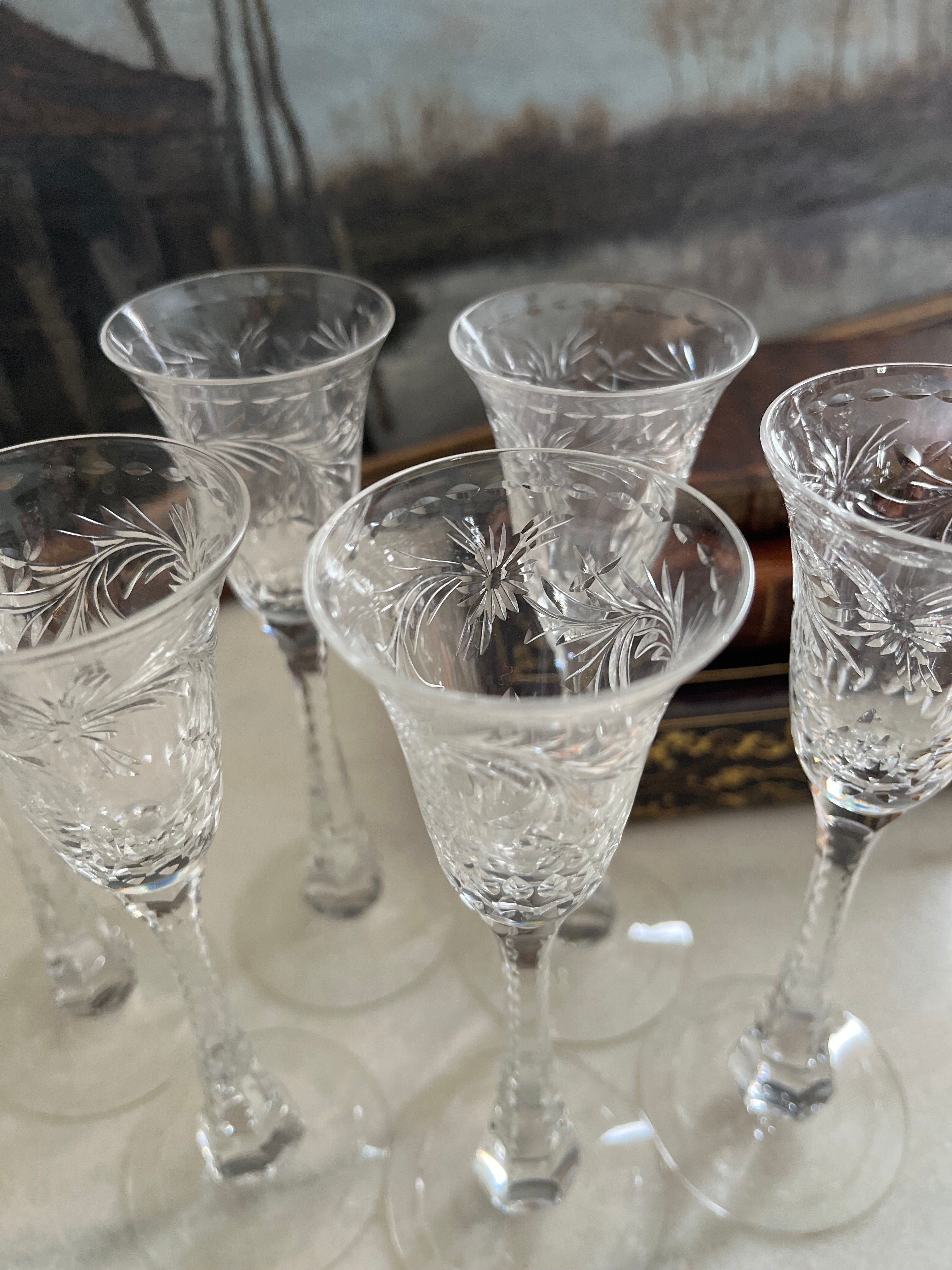Elegant Antique Edwardian Set of Six T. G. Hawkes “Clarendon