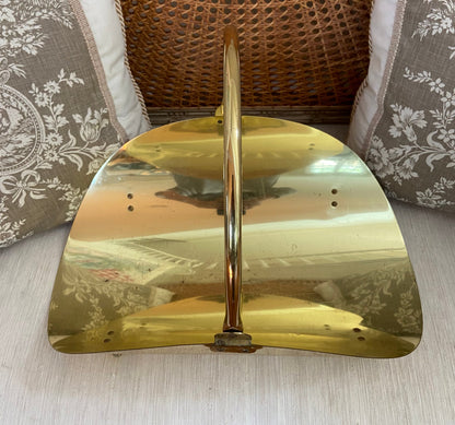 Handsome Vintage Brass claw leg chippendale Firewood Basket