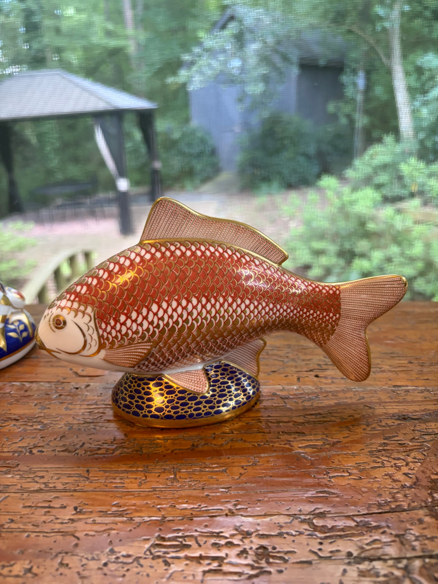 Gorgeous Royal Crown Derby Imari Golden Carp fish!