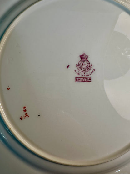 Gorgeous Set of 4 Antique Royal Worcester Dinner Plates — Pattern C976, England, Circa 1926, 10.5"