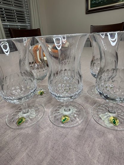 Stunning Waterford Presage Iced Tea/Water Glasses with original stickers! Set of 6!