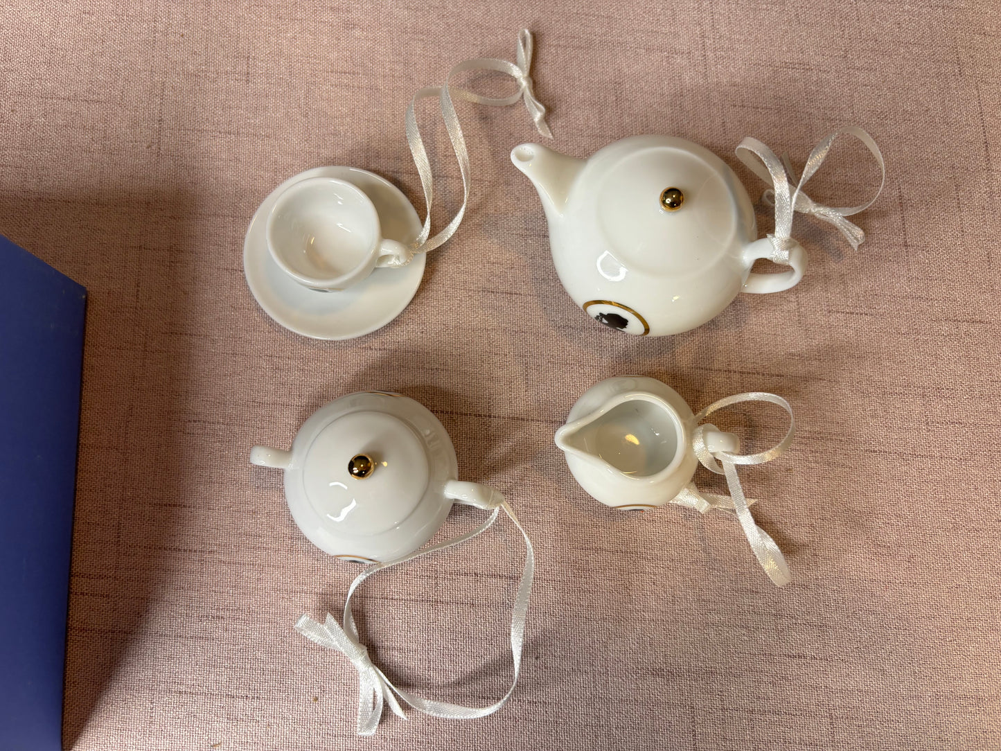 Wedgwood Tea-set ornaments in original box!